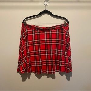 BooHoo plus plaid mini skater skirt